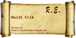 Reidl Erik névjegykártya